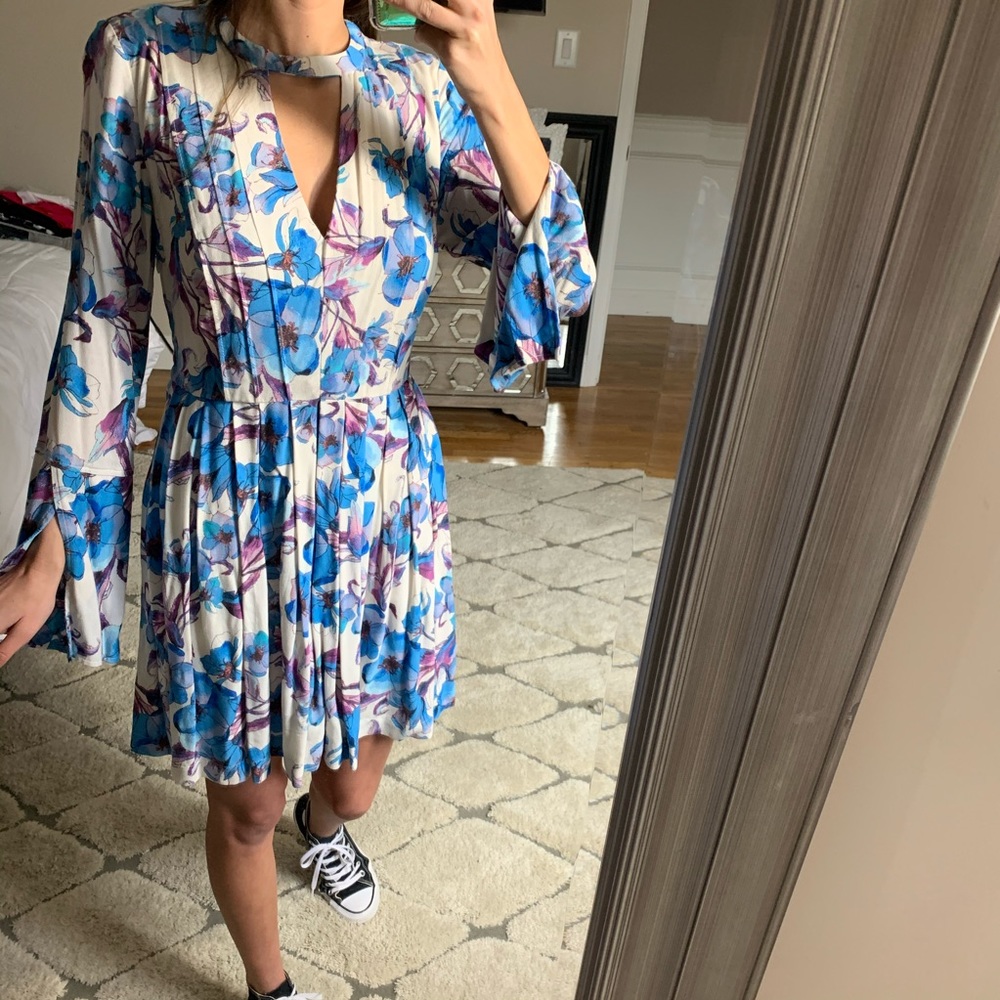Free People Tegan Printed Cutout MiniDress